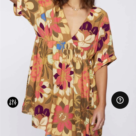 O'Neill Dresses & Skirts - NWT Babydoll Dress O’NEILL Rosemary Floral Tie-Neck Size Small